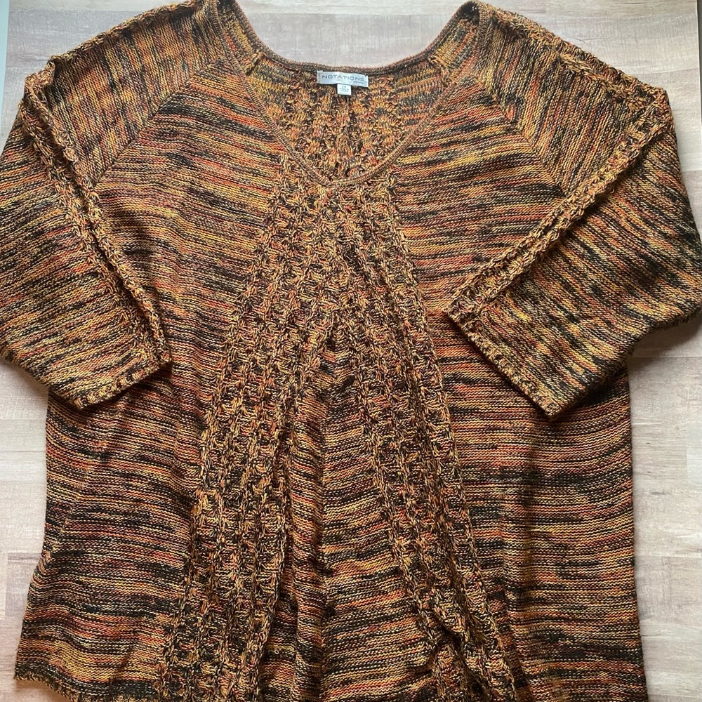 Notations Vibrant Knit Soft Pullover Sweater- Beautiful Colors -BOHO- Size 2X